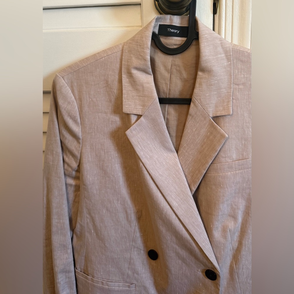 Theory Light Tan Linen Blazer